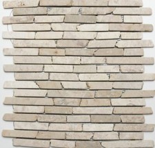 Mosaico Mattone pietra naturale Biancone specchio beige chiaro 40-0105 |1 foglio