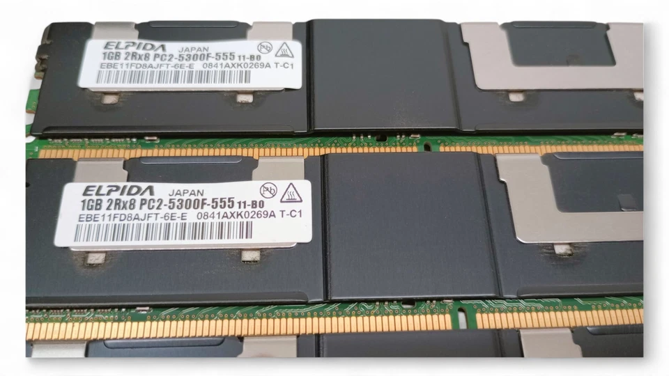4x ELPIDA 1GB 2RX8 PC2-5300F ECC DDR2-667 Memory Modules EBE11FD8AJFT-6E-E - Image 4 of 4