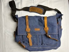 GEARONIC 14" - 17" Vintage Messenger Bag Jean Blue