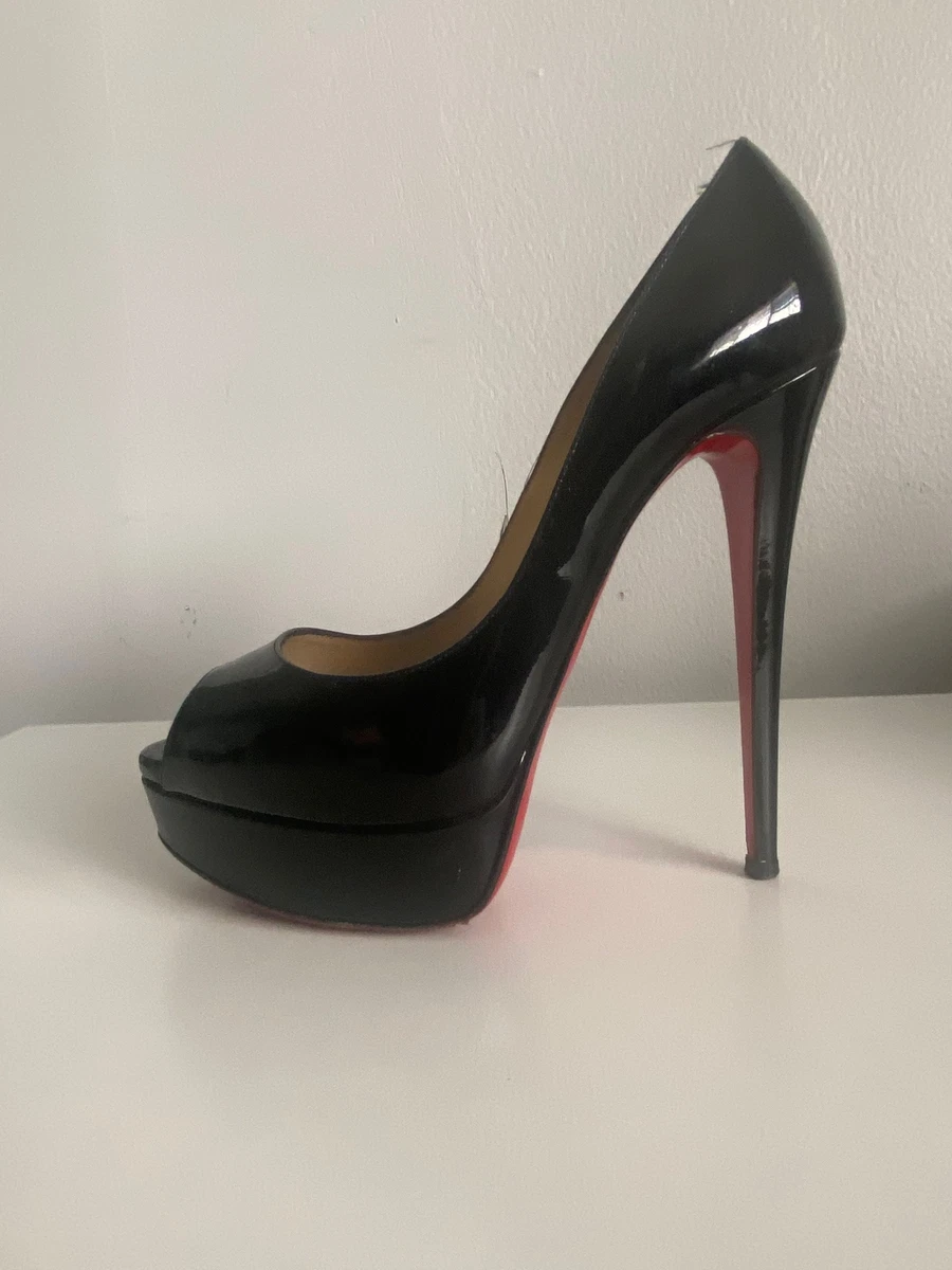 Christian Louboutin Peep Toe Platform Heels Black 38 eBay