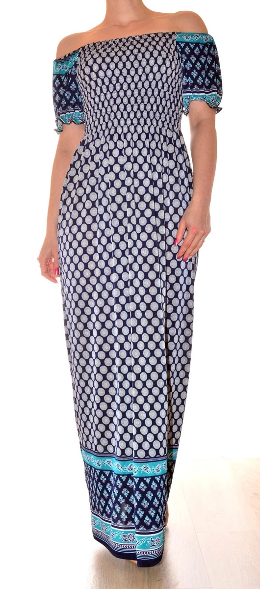Robe Bleue à Fleurs En Lin - Taille XL/XXL, Longueur Genoux, Occasion En Excellent état