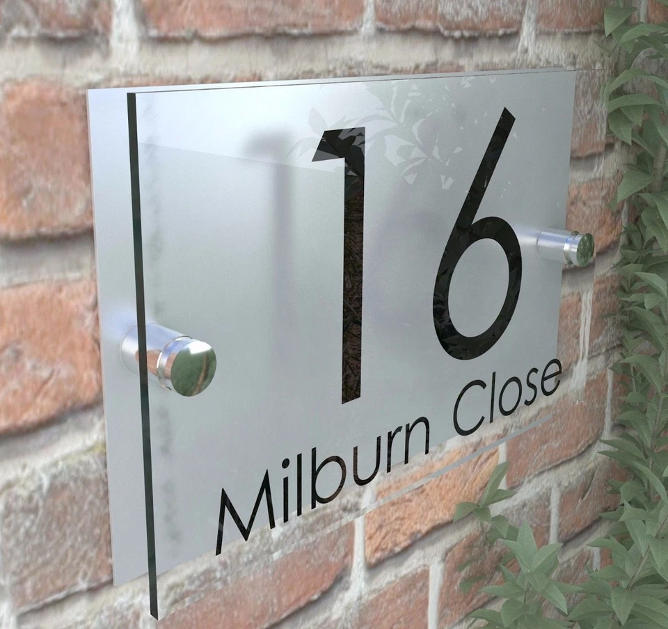 Contemporary HOUSE SIGN / PLAQUE / DOOR / NUMBER / GLASS EFFECT ACRYLIC - Image 3 of 4