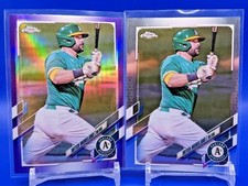 Mitch Moreland 2 Card Lot 2021 Topps Chrome Update Base + Purple Refractor #USC4