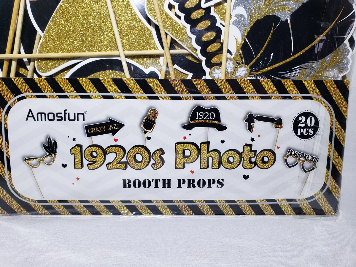 1920s PHOTO BOOTH PROPS 20 Pieces Roaring 20s Jazz Flapper