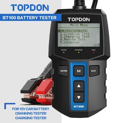 2026 TOPDON BT100 Car Battery Tester 12V Load Tester Charging System Analyzer