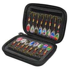 Metal Spoon Fishing Lure Set 16pcs Artificial Bait with Case