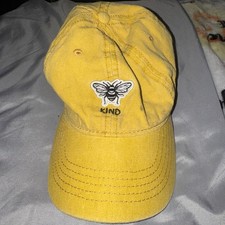 Bee Kind Adjustable Strap Back Embroidered Baseball Cap, Gold