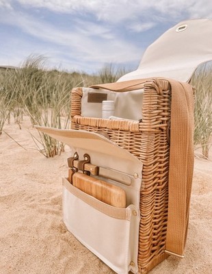 Picnic Time Corsica Wine Cheese Picnic Basket Cutting Board Knife Corkscrew New