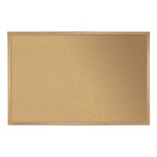 Pemberly Row Natural Cork Bulletin Board - Oak Wood Frame - 4ft H x 7ft 4"W