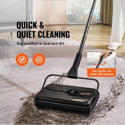 Manual Carpet Sweeper for Pet Hair & Dust on Hardwood Floors & Rugs Quiet Clean