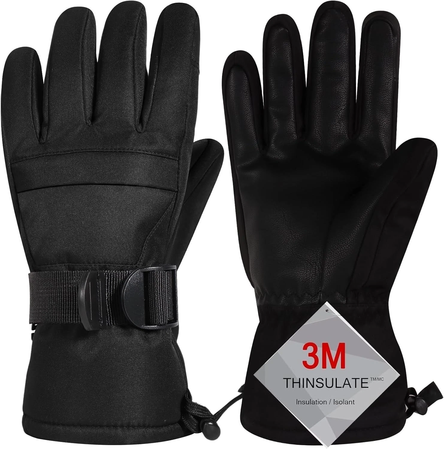 Ski Gloves Warmest Waterproof & Breathable Snow Gloves Cold Weather Fits Both