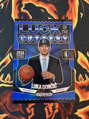 2024-25 LUKA DONCIC PRIZM BLACK LUCK OF THE LOTTERY BLUE /199