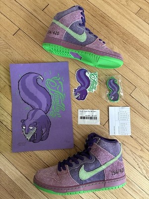 Nike Dunk SB Reverse Skunk Purple High Top Mesh Limited 154/420