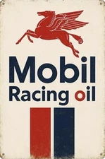 Mobil Exxon Retro Vintage Gas Gasoline Oil Tin Sign 8x12 inches Station W