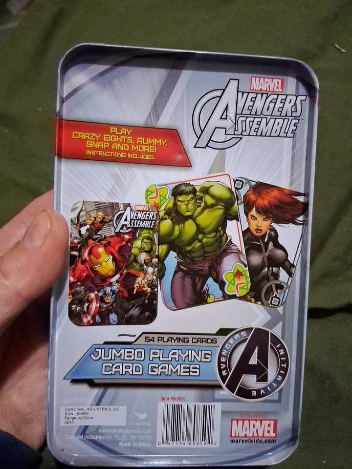 Marvel Avengers Jumbo игральные карты покер игра Железный человек Тор супер герой и олово новый из старых запасов - Изображение 4 из 4