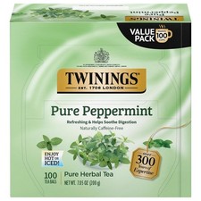 Twinings Pure Peppermint Herbal Tea 100 Count Pack of 1 ,