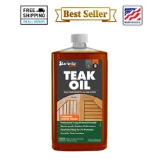 32 Fl. Oz. Premium Teak Oil Easy to apply Sealer Fast Drying Preserver Clear New