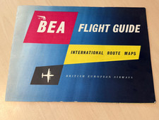 Vintage British European Airways BEA Flight Guide with International Route Maps