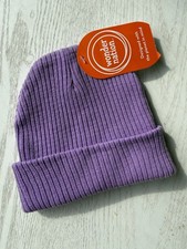 Wonder Nation Purple Rib Knit Beanie Hat One Size Watch Cap Skull Cap Toddler