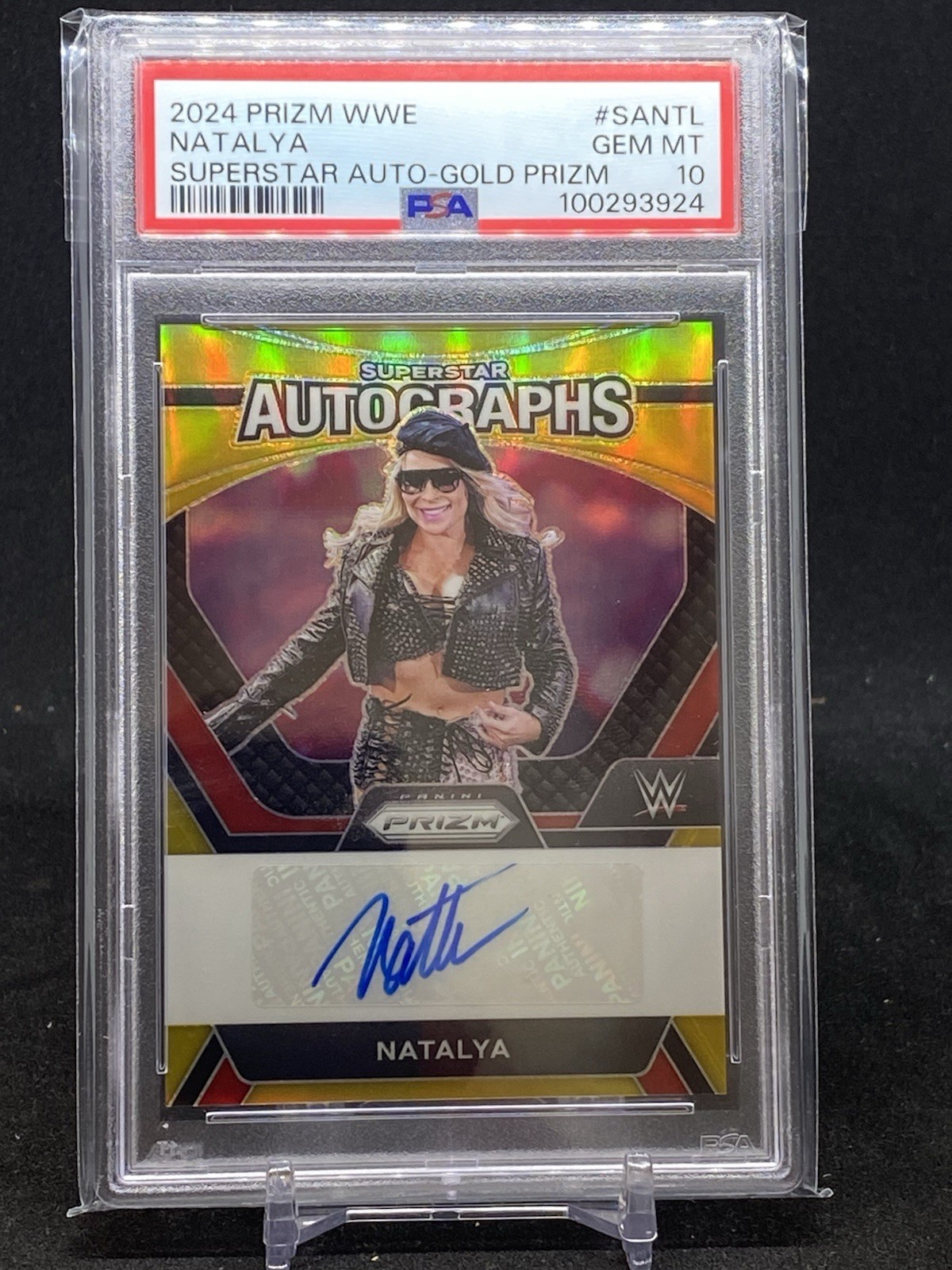Natalya 2024 Panini Prizm Superstar Autographs Gold # SA-NTL /10 PSA 10 Gem Mint