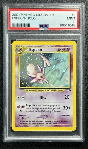 ESPEON PSA 9 2001 POKEMON NEO DISCOVERY #1/75 HOLO 1048
