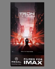 Tron Ares IMAX COLLECTIBLE Ticket  Regal Cinema 2025 Very Hi-Gloss Jared Leto
