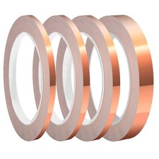 4 Pack Copper Foil Tape with Conductive Adhesive 4 Sizes 0.2/0.24/0.3/0.4Inch
