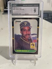1987 Donruss Barry Bonds #361 (RC) CGC 9 Mint Rookie Card. rookie card picture
