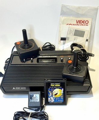 Atari 2600 Darth Vader Console System Bundle W/ Pac-Man Tested OEM Cords Manual