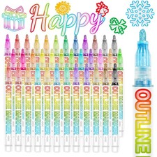 Stocking Stuffers for Kids Teens, 36pcs Shimmer Markers Outline Mar... Fast Ship