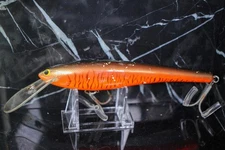 Bagley Bang O Little Musky on Orange Color Wooden tiger brown scale fishing lure