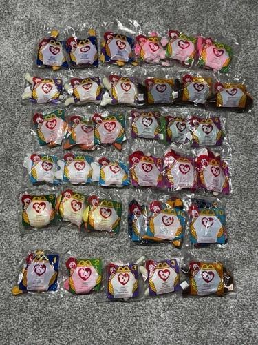 VTG 35 McDonald's Happy Meal Ty Beanie Babies Lot 1996 3 Complete Sets 5 Extra
