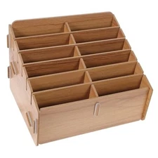  Wooden Card Storage Box, Search Box Props, 12-Compartment Organizer for 