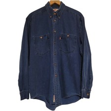 Vintage Levi's Red Tab Jeans Wear - Long Sleeve Denim Shirt Mens Medium, Blue