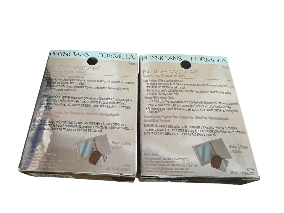 Physicians Formula Glowing Nude Blush Nude Wear, NATURAL #6239 BIN Sealed Set 2 - Image 2 of 2