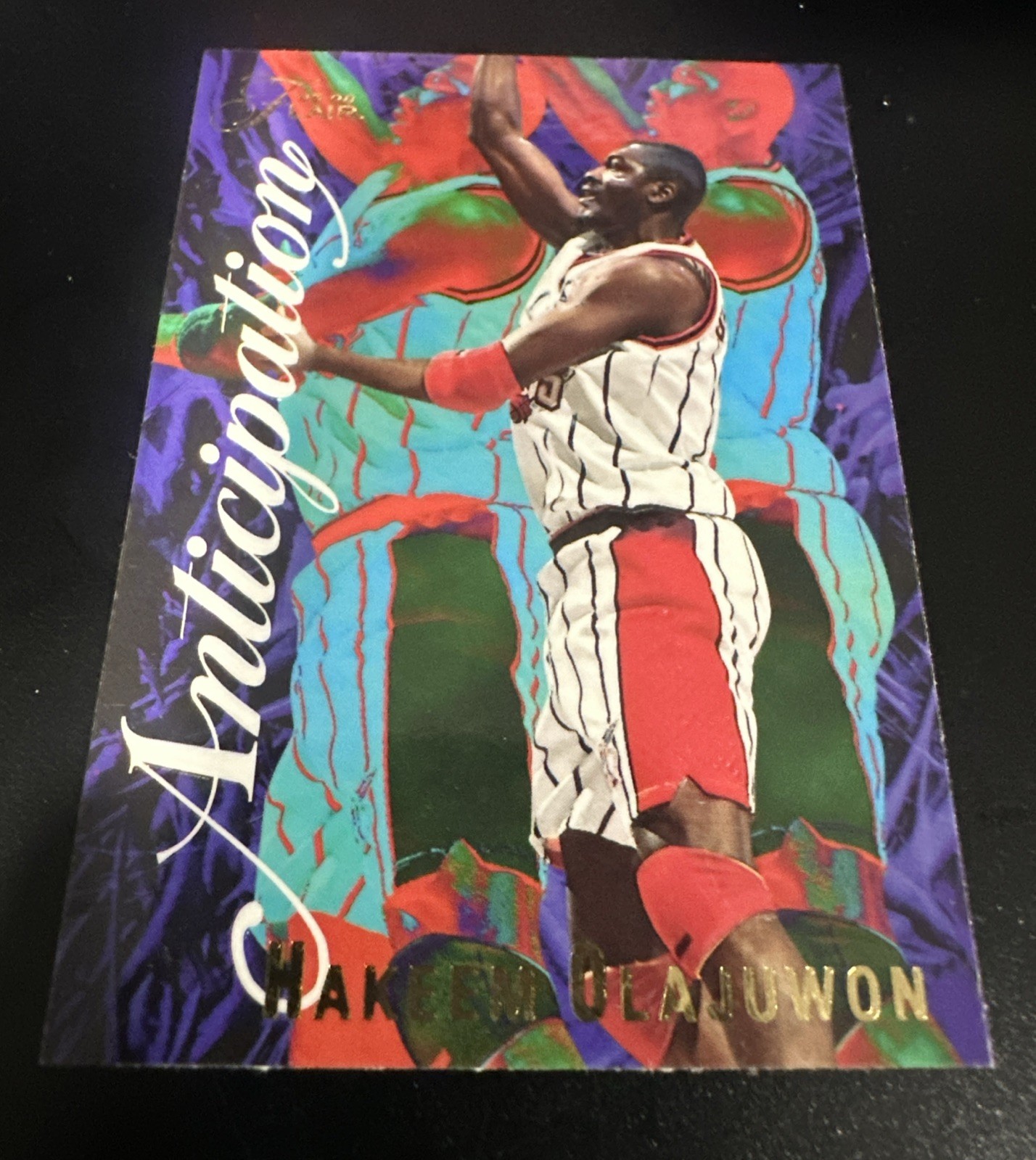 1995-96 Fleer Flair Hakeem Olajuwon Anticipation #6 Rockets