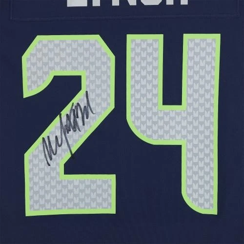 Marshawn Lynch Seattle Seahawks Autographed Nike Navy Game Jersey - Image 4 of 4
