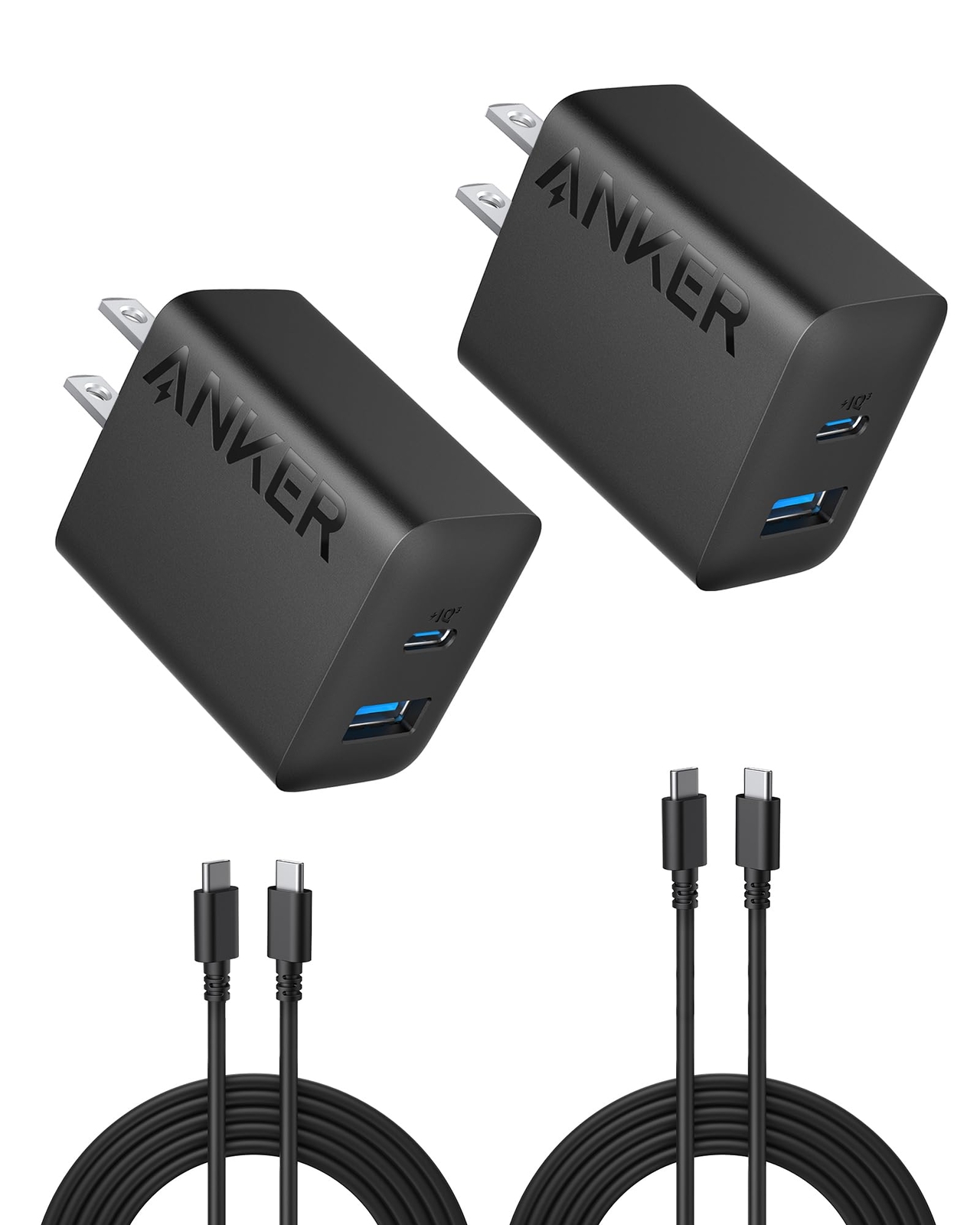 iPhone 16 20W Dual Port USB C Fast Charger Block 2-Pack-image