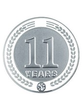 PinMart's 11 Years of Service Award Employee Recognition Gift Lapel Pin - White