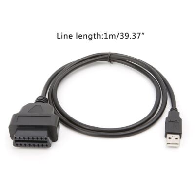 16Pin OBD2 To USB Port Adapter Cable Connector Diagnostic Tool