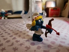 Smurfs Valentine Smurfette Smurf Cupid Bow & Arrow 20156 Vintage 1982 Figure