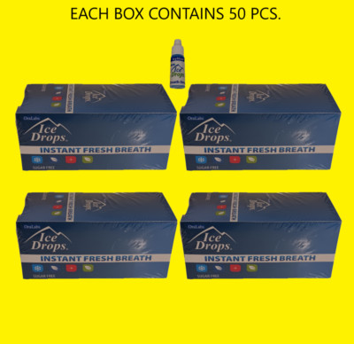  Ice Drops   Fresh Breath, Sugar Free,  icymint LOT OF 200 PCS (4 BOX)