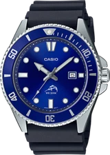 Casio MDV106B-2AV, Duro,Black Resin Watch, 200 Meter WR,Date, Anti-Reverse Bezel