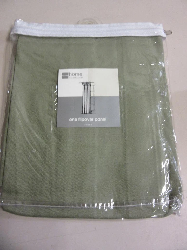 Panel de cortina abatible JCPenney One 40" x 45" verde oliva 100 % algodón Foto 2 de 3