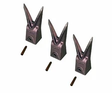 3 - Hensley Style Twin Tiger Rock Bucket Teeth w Roll Pins - X156WTL , P156