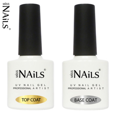 Miss Nails TOP und BASE COAT UV LED Nagel Gel Soak Off Lack NOWIPE MATT RUBBER