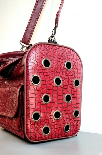 Eastside Collection Dog Carrier Faux Croc Leather Style Casual Canine Small - Picture 7 of 12