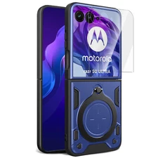 For Moto Razr Ultra 2025 /Razr 2025 Ring Stand Magnetic Case w/ Screen Protector