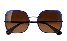 400  Square Sunglasses Designer WOOW Super Crush 1 Blue And Black Metal