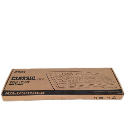 iMicro Classic Series 107-Key Keyboard KB-US919EB Black, USB Wired QWERTY - Picture 8 of 8